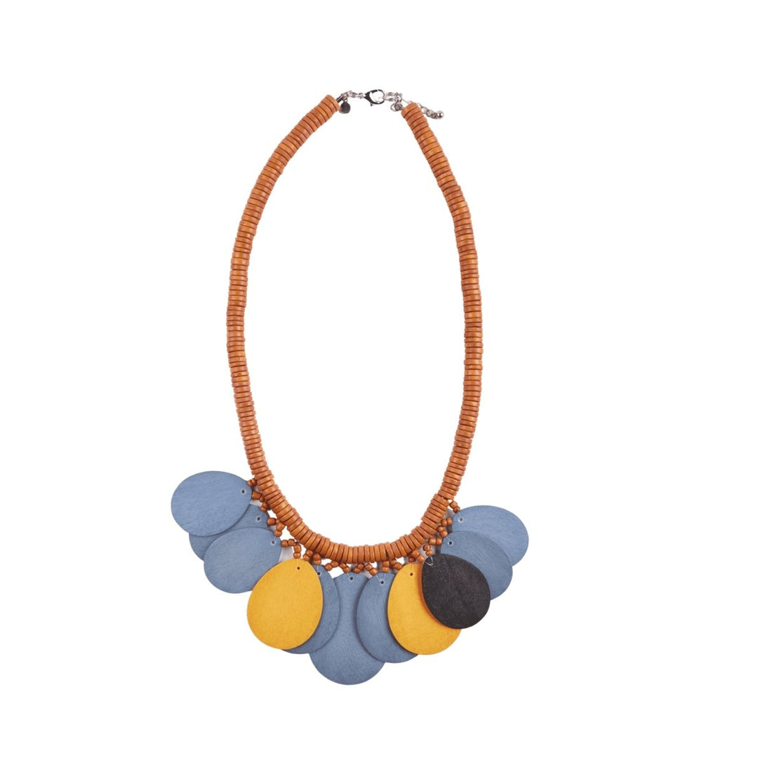 Collana Legno Corta Evissa - carta da zucchero - Bijondo