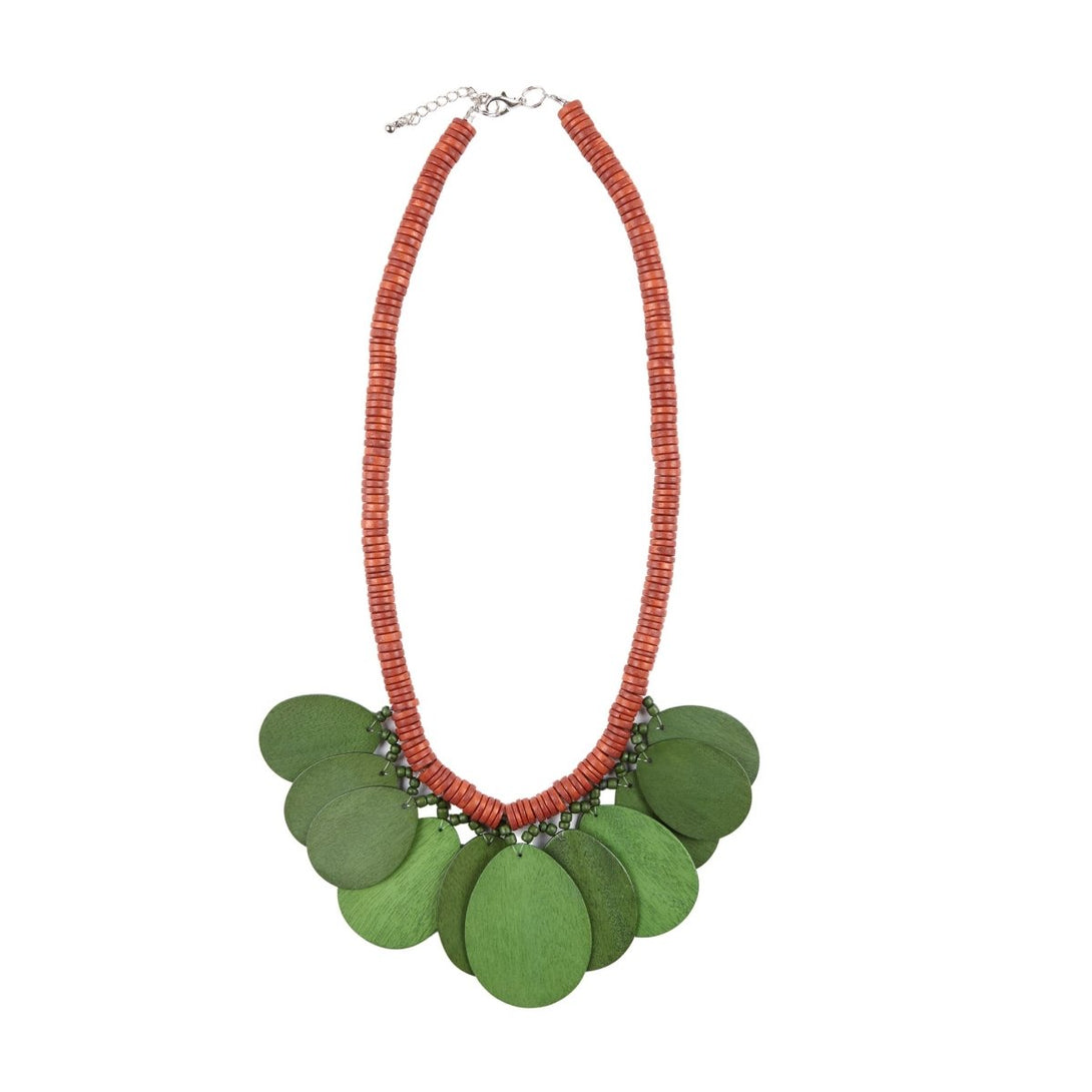Collana Legno Corta Evissa - verde - Bijondo