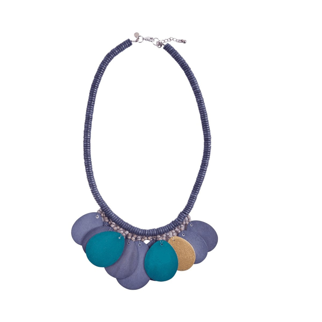 Collana Legno Corta Evissa - viola - Bijondo