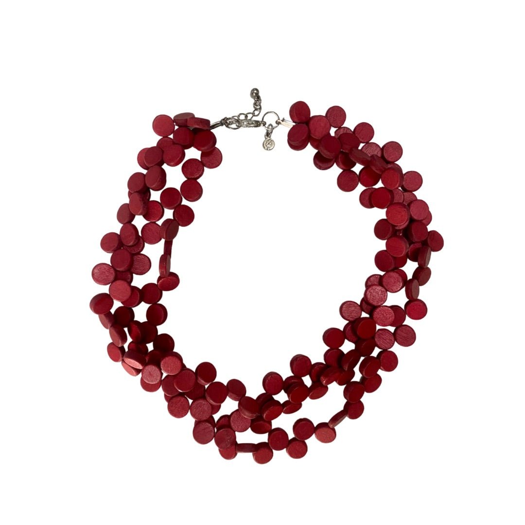 Collana corta legno Islanda regolabile - bordeaux - Bijondo