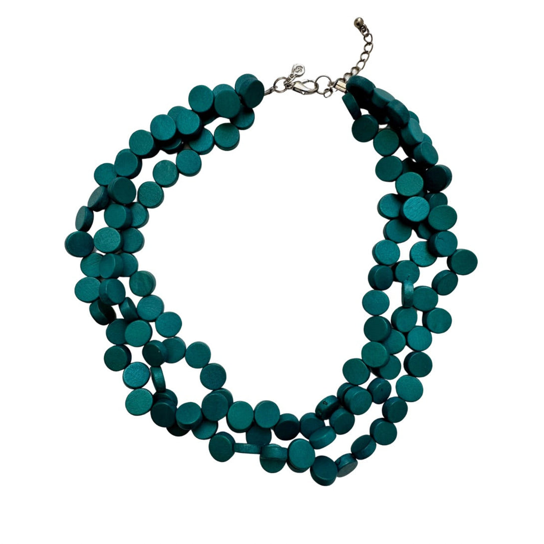 Collana corta legno Islanda regolabile-turchese-Bijondo