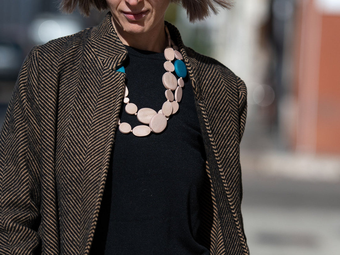 Collana corta legno Kemptown - arancione - Bijondo