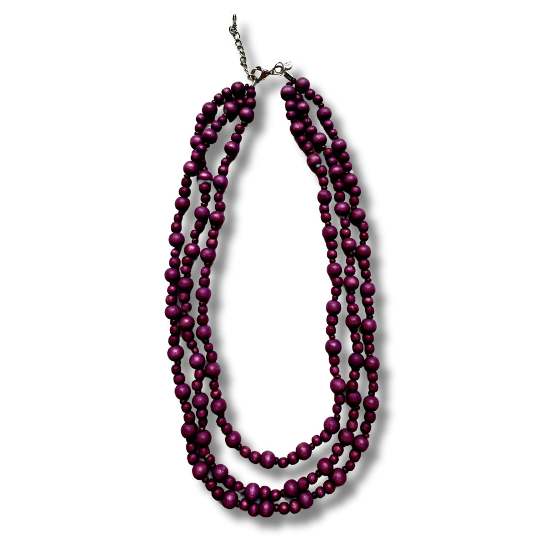 Collana corta legno Olyvia-collana-Bijondo-Malva-Bijondo