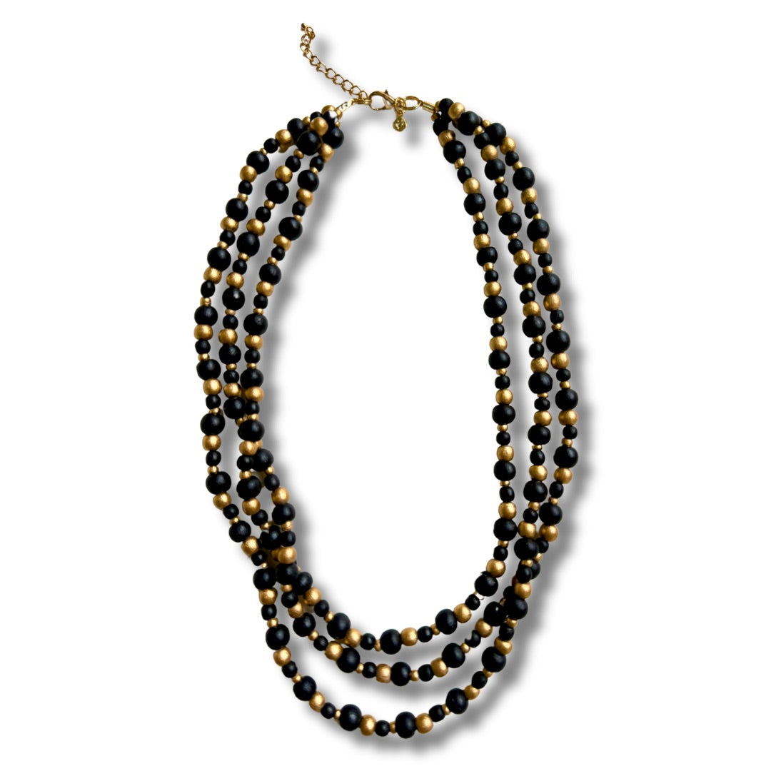 Collana corta legno Olyvia metallic-collana-Bijondo-Nero-Bijondo