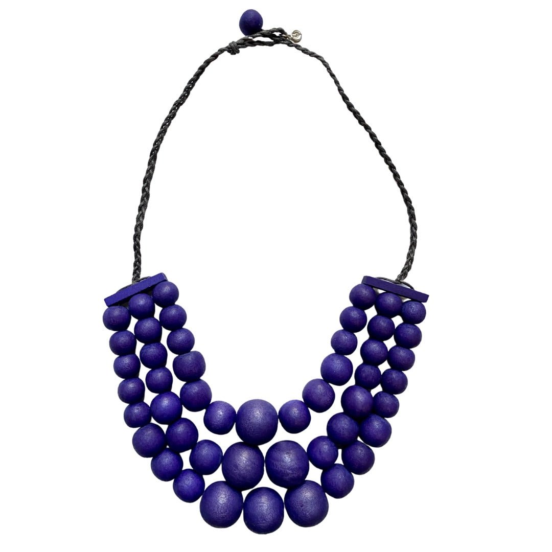 Collana corta, legno Polonia - viola - Bijondo