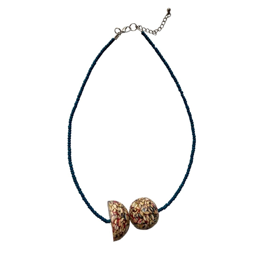 Collana corta legno Zaida - viola - Bijondo