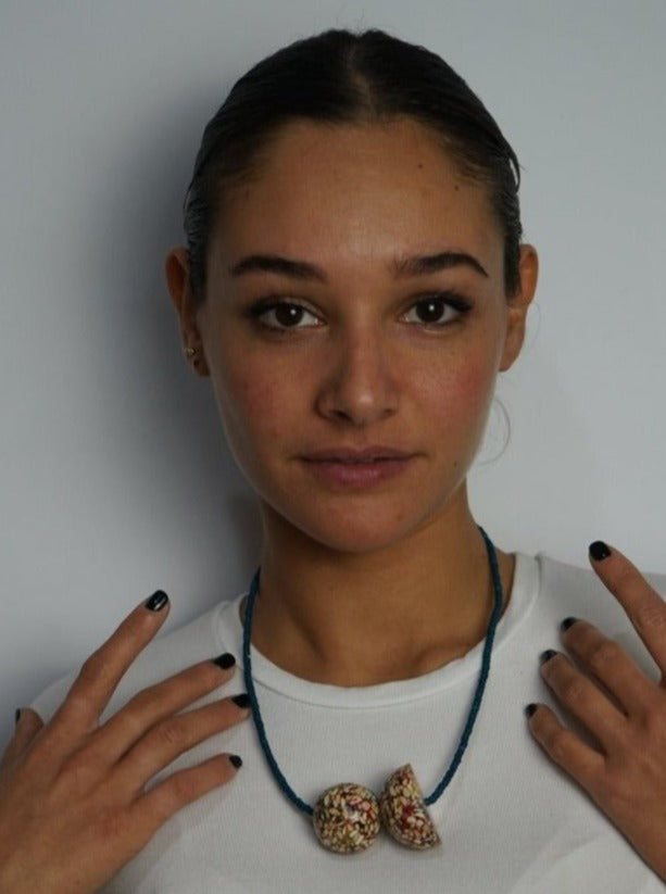 Collana corta legno Zaida - viola - Bijondo