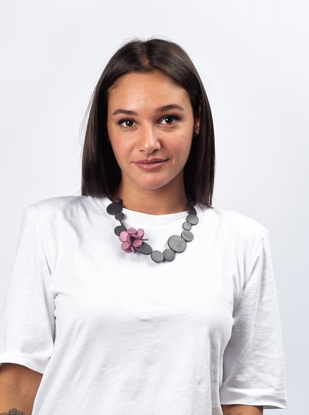 Collana giocosa legno Mel-fuchsia-Bijondo