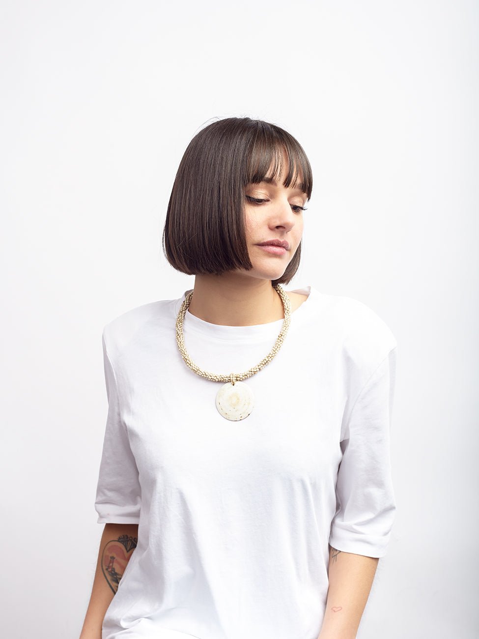 Collana girocollo conchiglia Formentera - beige - Bijondo