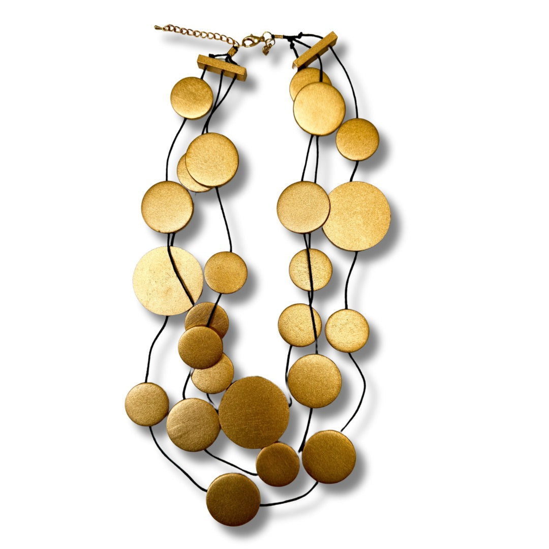 Collana leggera design legno Kalaya metallic-collana-Bijondo-Oro-Bijondo