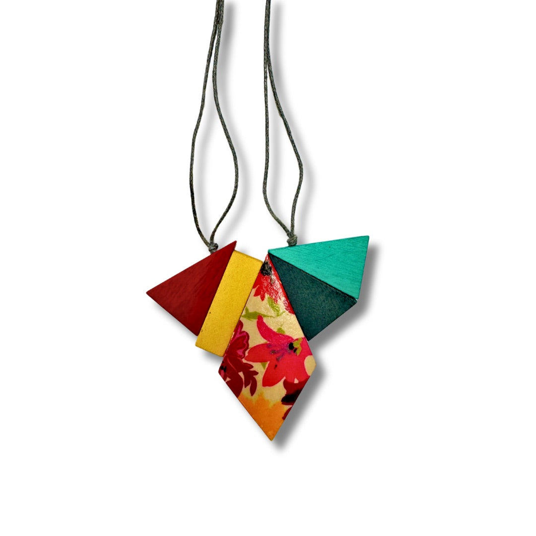 Collana leggera legno regolabile Japan Print-Collana-Bijondo-Fucsia-Bijondo