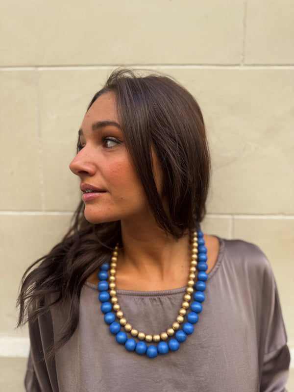 Collana leggera, legno, regolabile Kuria metallic-collana-Bijondo-Blu-Bijondo