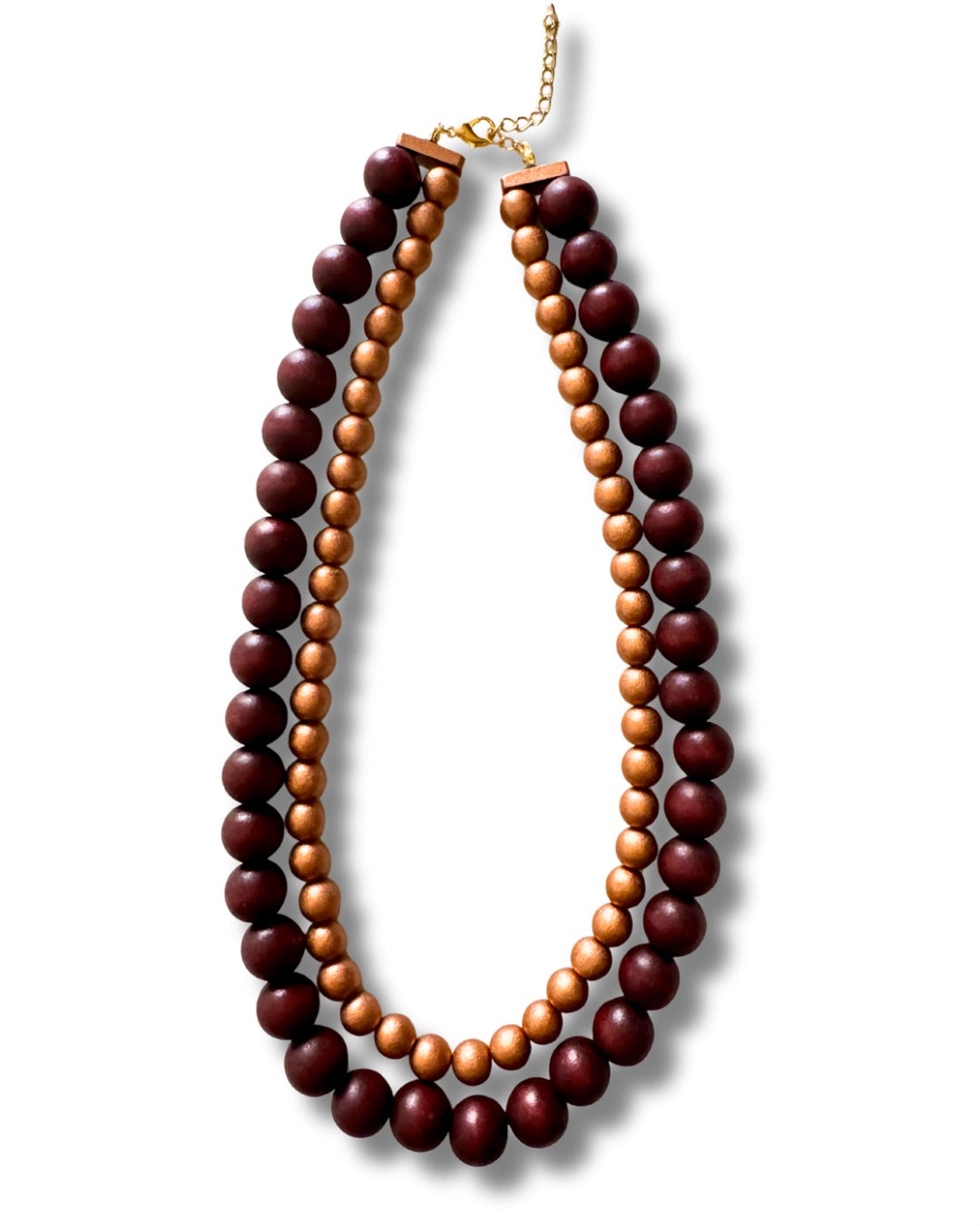 Collana leggera, legno, regolabile Kuria metallic-collana-Bijondo-Bordeaux-Bijondo