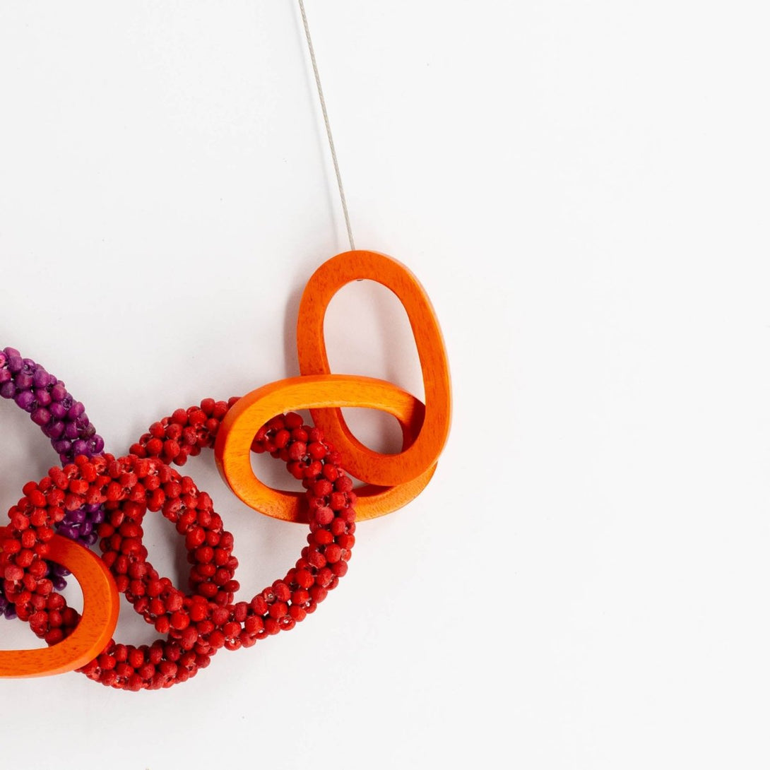 Collana legno Aiden - arancione - Bijondo