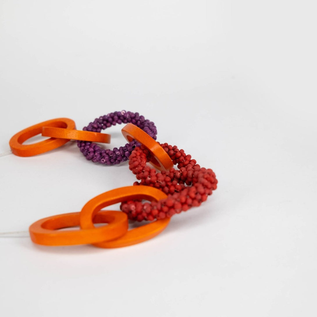 Collana legno Aiden - arancione - Bijondo