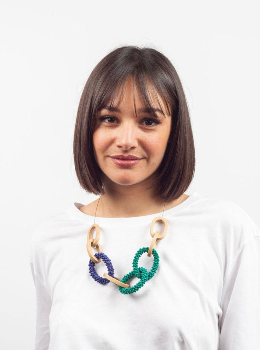 Collana legno Aiden - beige - Bijondo