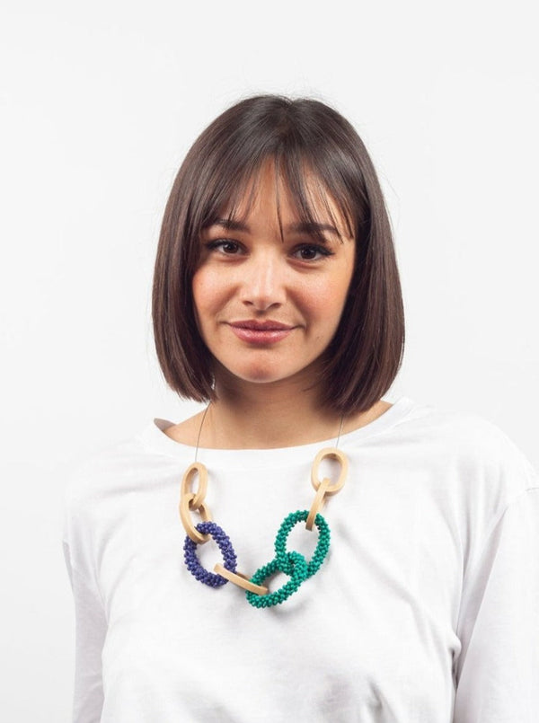 Collana legno Aiden - beige - Bijondo