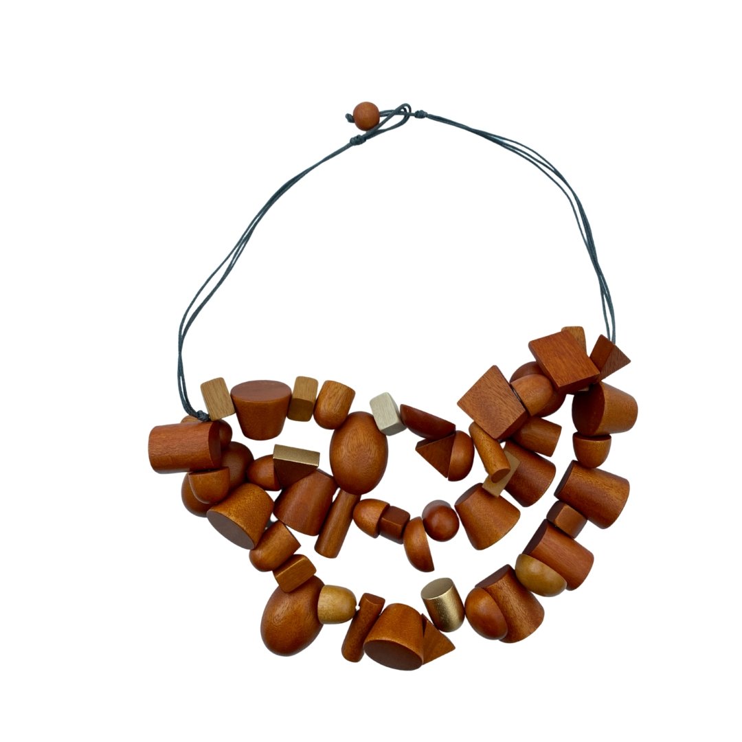 Collana legno Ancoats - ocra - Bijondo