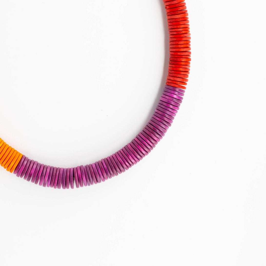 Collana legno Aurelie - arancione - Bijondo