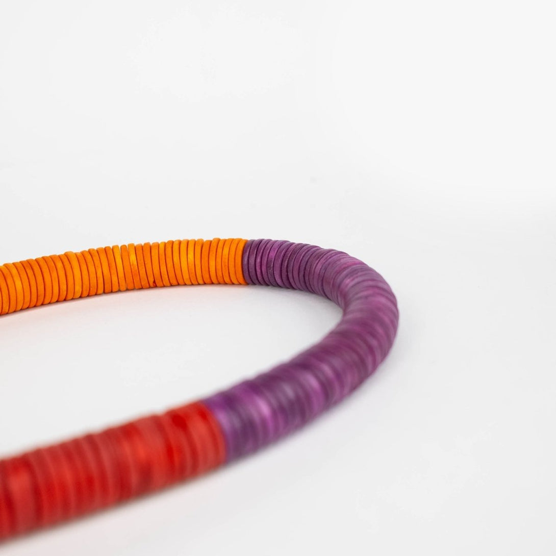 Collana legno Aurelie - arancione - Bijondo