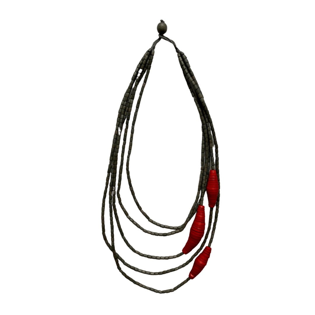Collana legno Boli - rosso - Bijondo