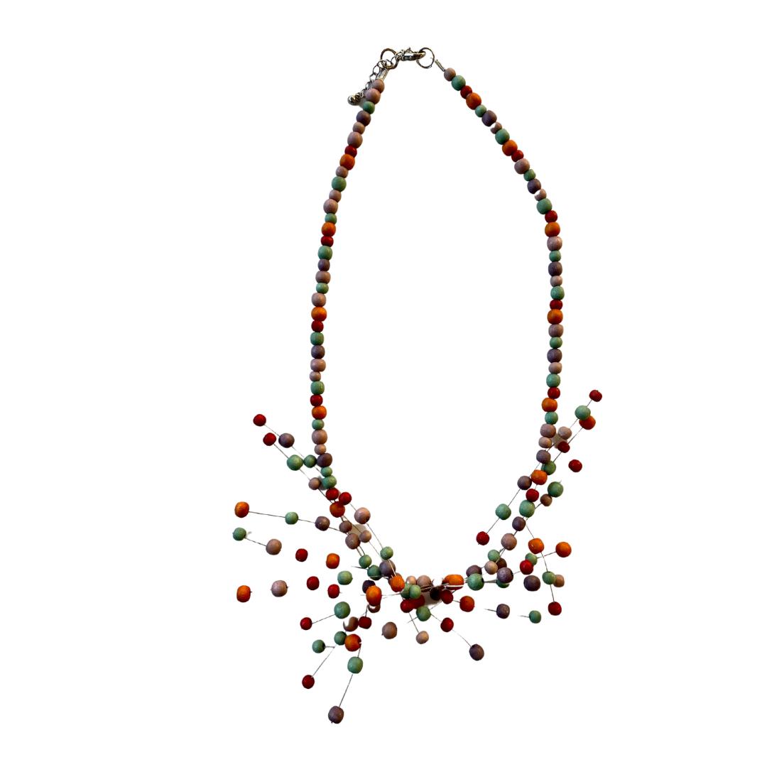 Collana legno Bonfim - arancione - Bijondo