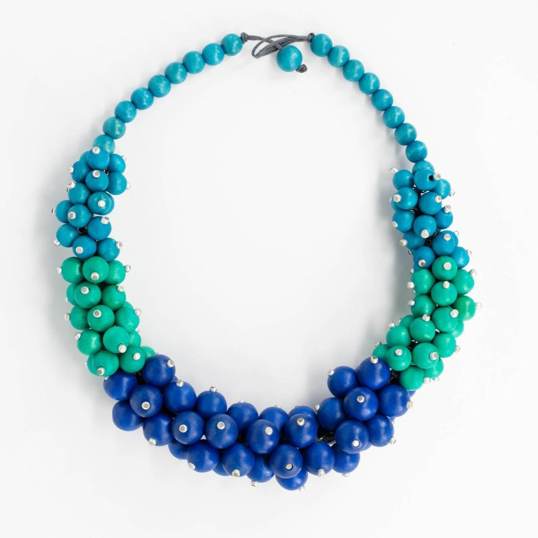 Collana legno Delilah - blu - Bijondo