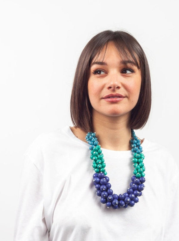 Collana legno Delilah - blu - Bijondo