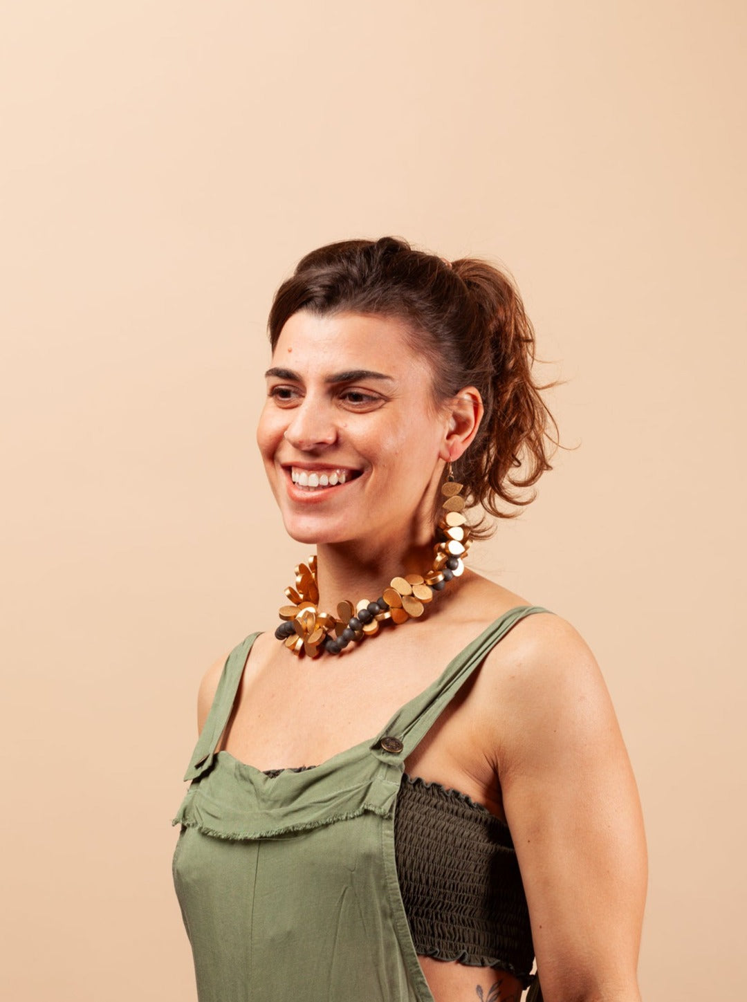 Collana legno Drop metallic-Collana-Bijondo-Bijondo