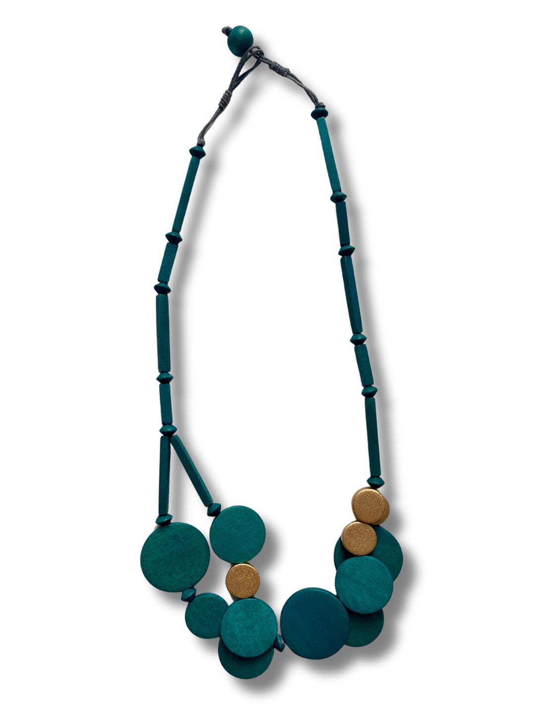 Collana legno Eleanor metallic-Collana-Bijondo-petrolio-Bijondo