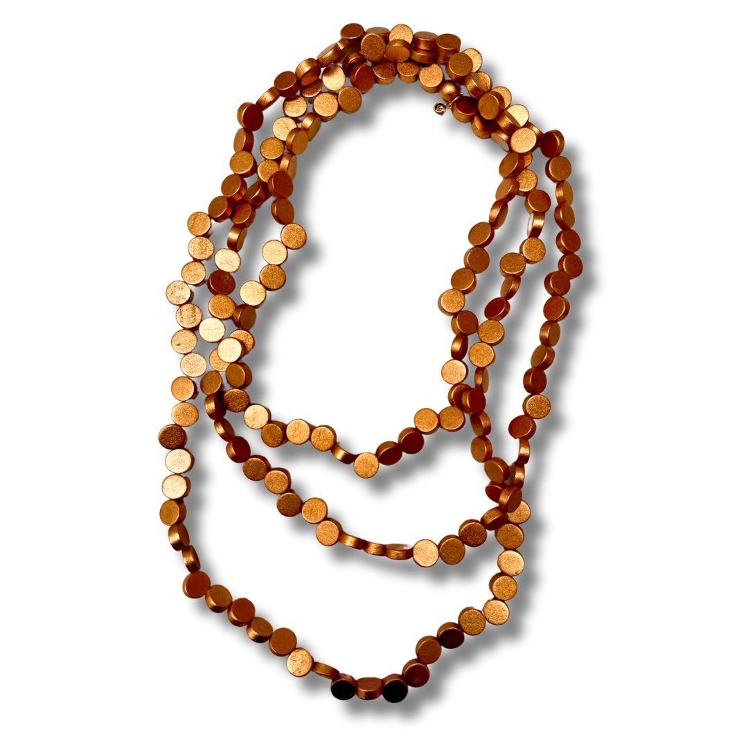 Collana legno Fatu Hiva Metallic, Bigiotteria Design-collana-Bijondo-Oro-Bijondo