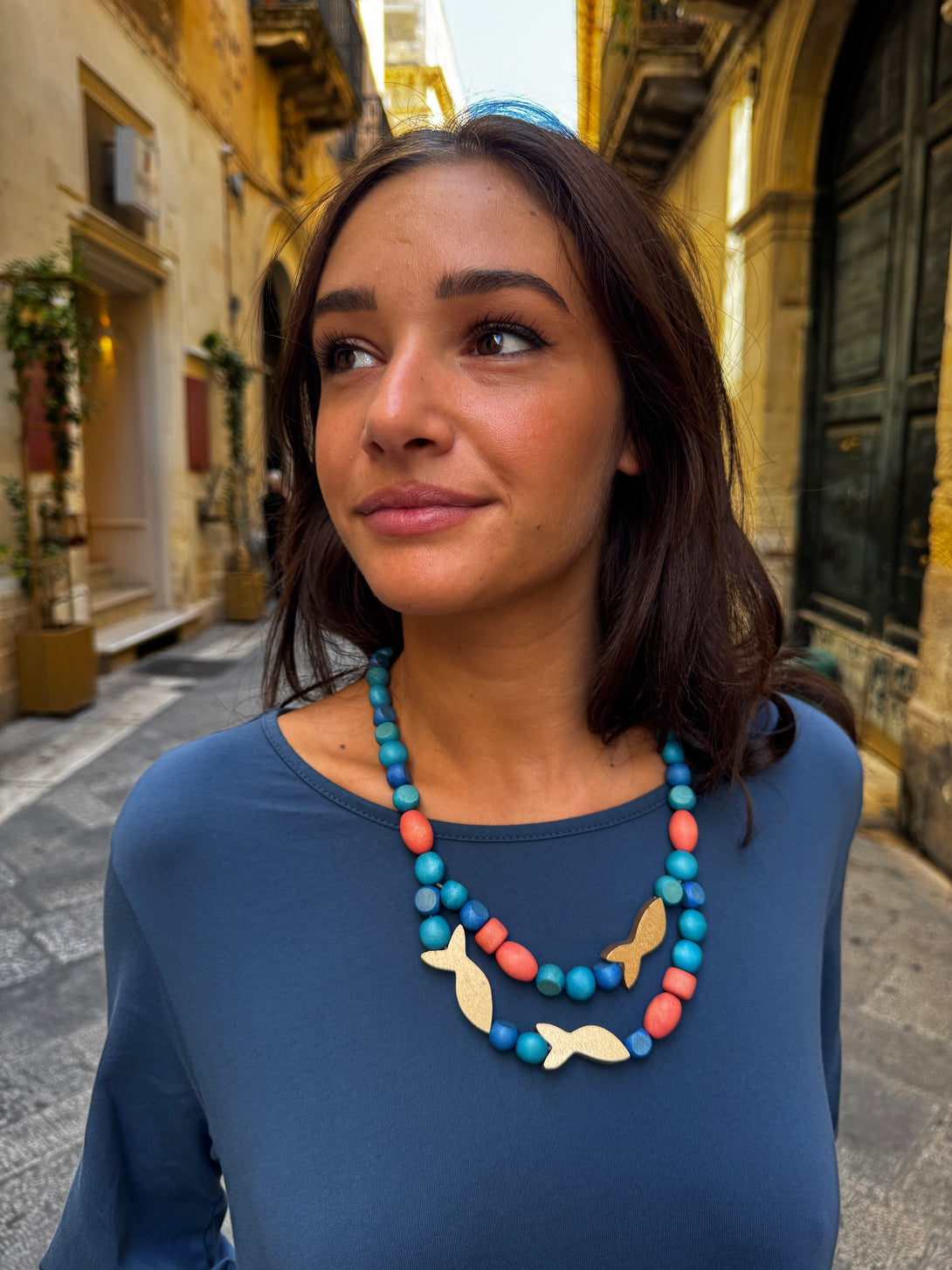 Collana legno Fishes-collana-Bijondo-Arancione-Bijondo