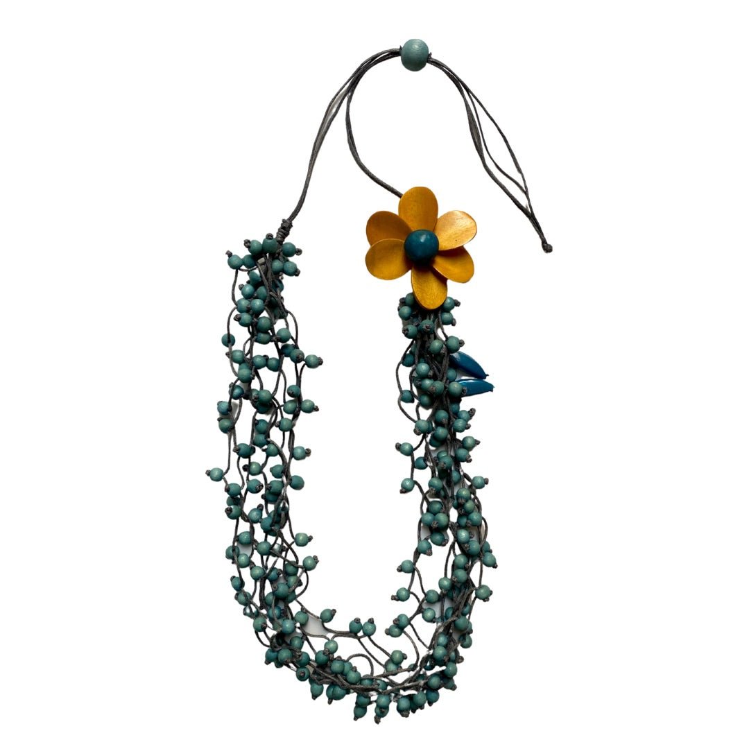 Collana legno Fleur - ocra - Bijondo