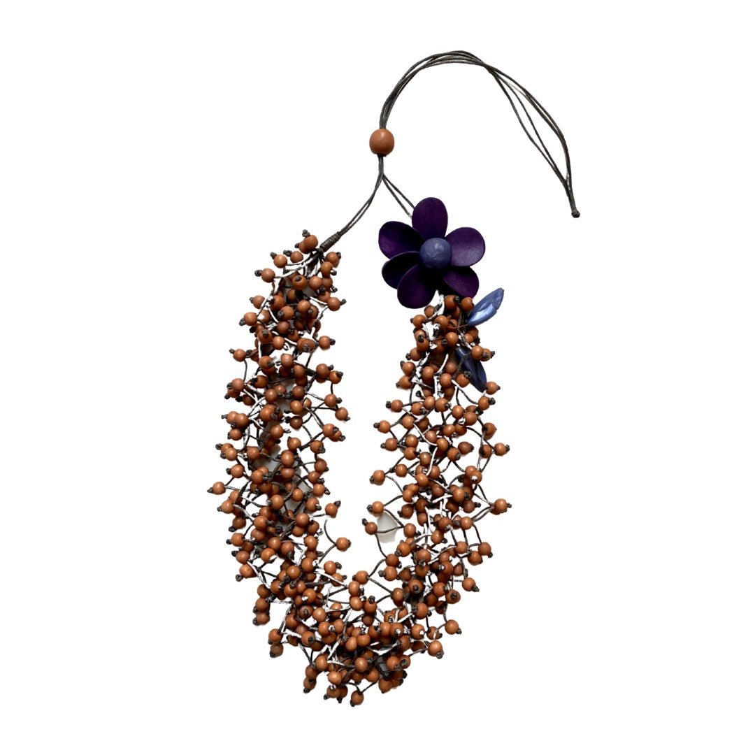 Collana legno Fleur - viola - Bijondo