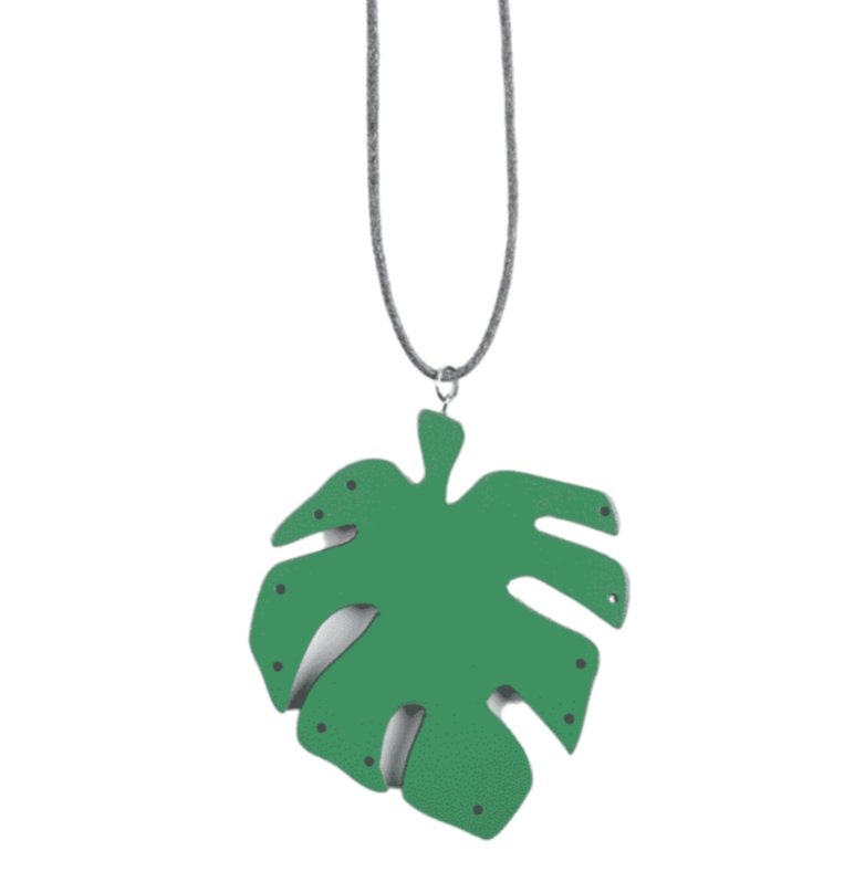 Collana legno Foglia - verde prato - Bijondo