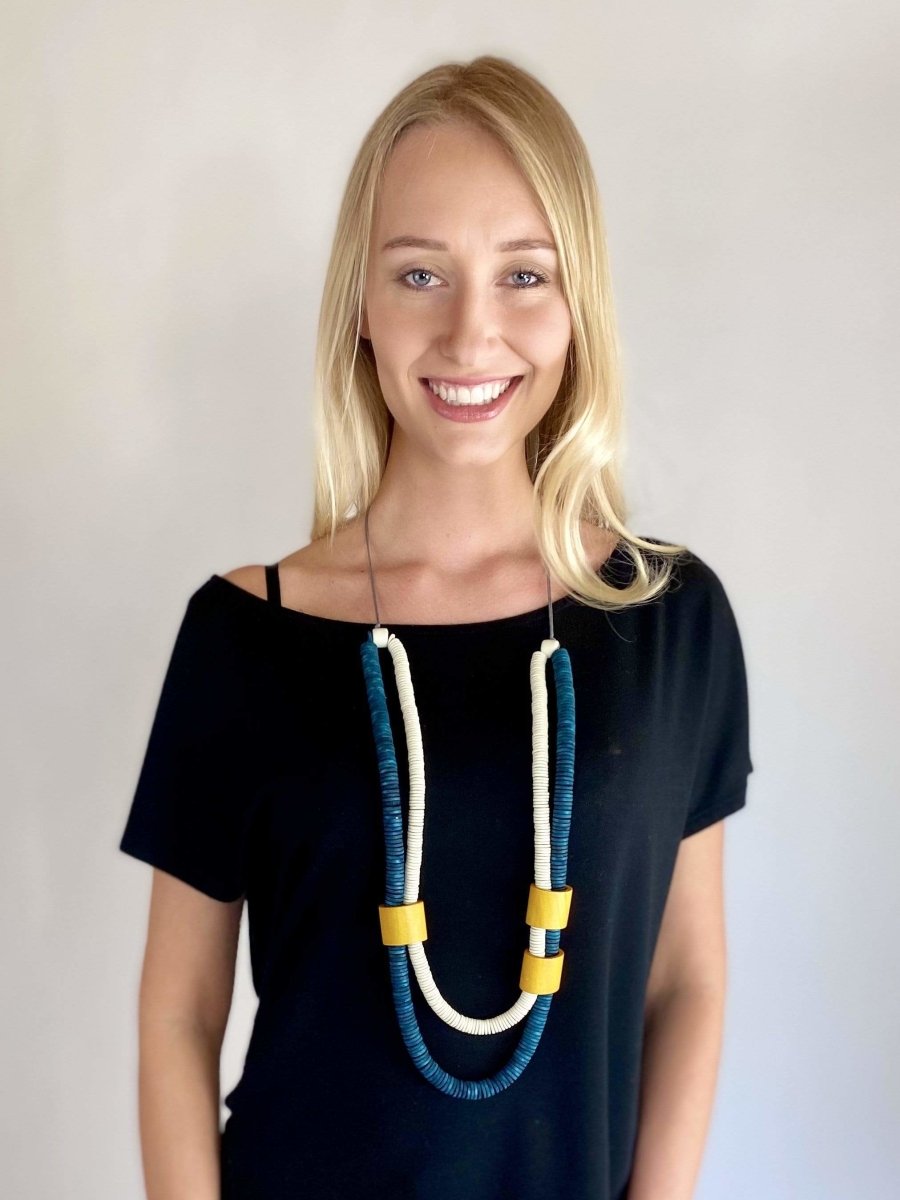 Collana legno Francia - giallo - Bijondo