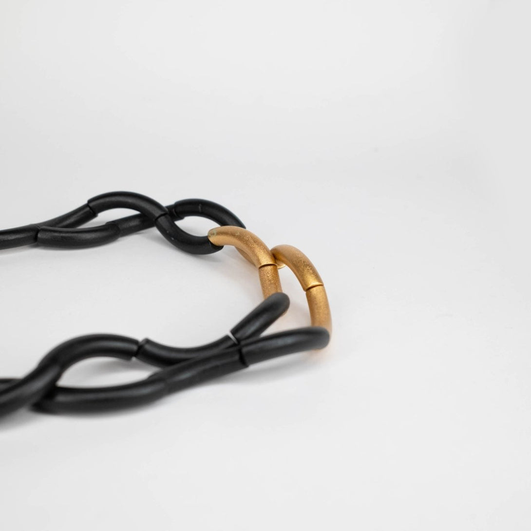 Collana legno Gaia metallic - oro - Bijondo