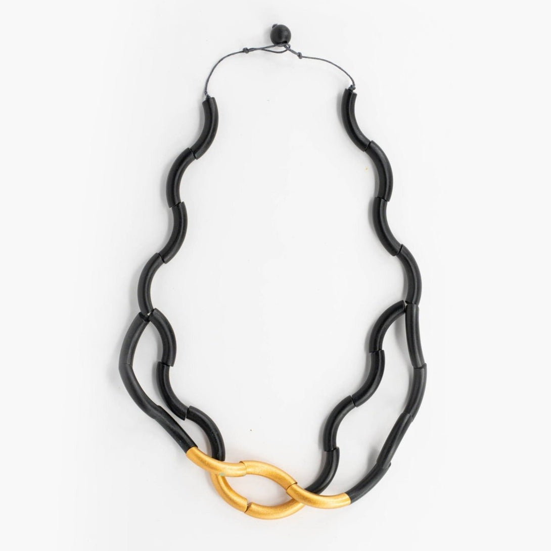 Collana legno Gaia metallic - oro - Bijondo