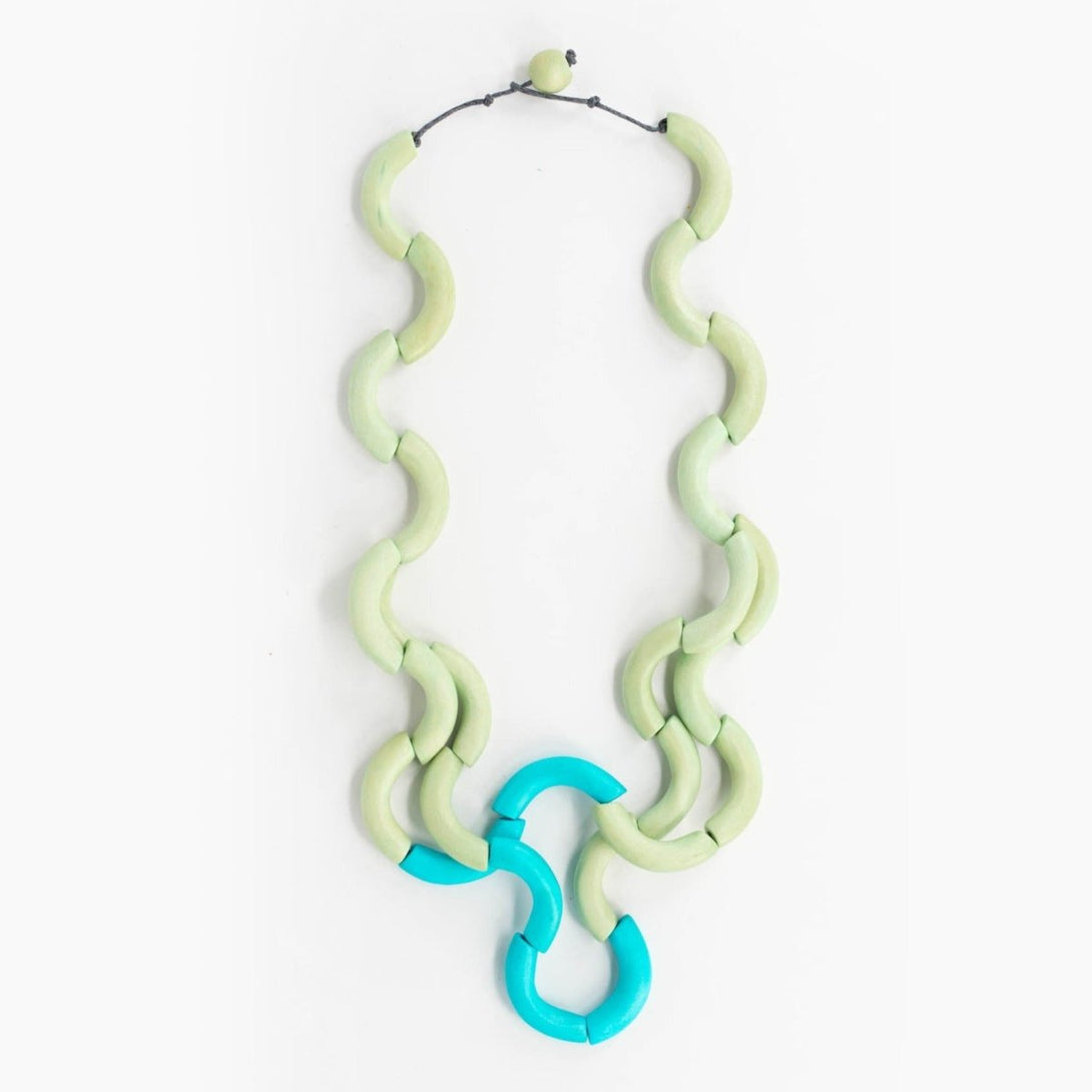 Collana legno Gaia - verde - Bijondo