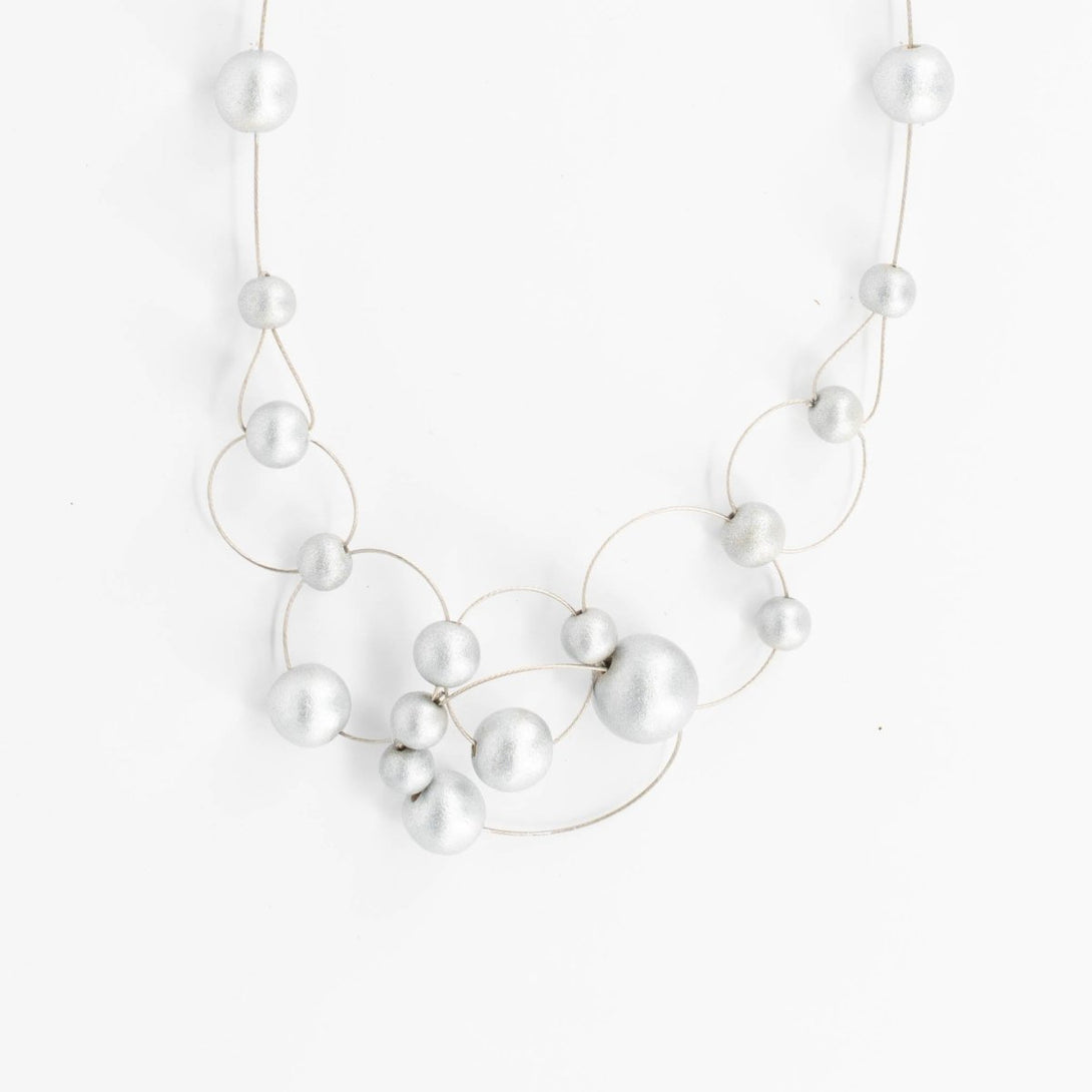 Collana legno Ione - argento - Bijondo