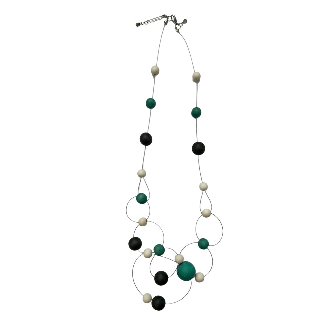 Collana legno Ione-turchese-Bijondo