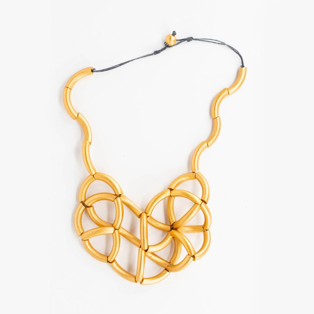 Collana legno Judie metallic - oro - Bijondo