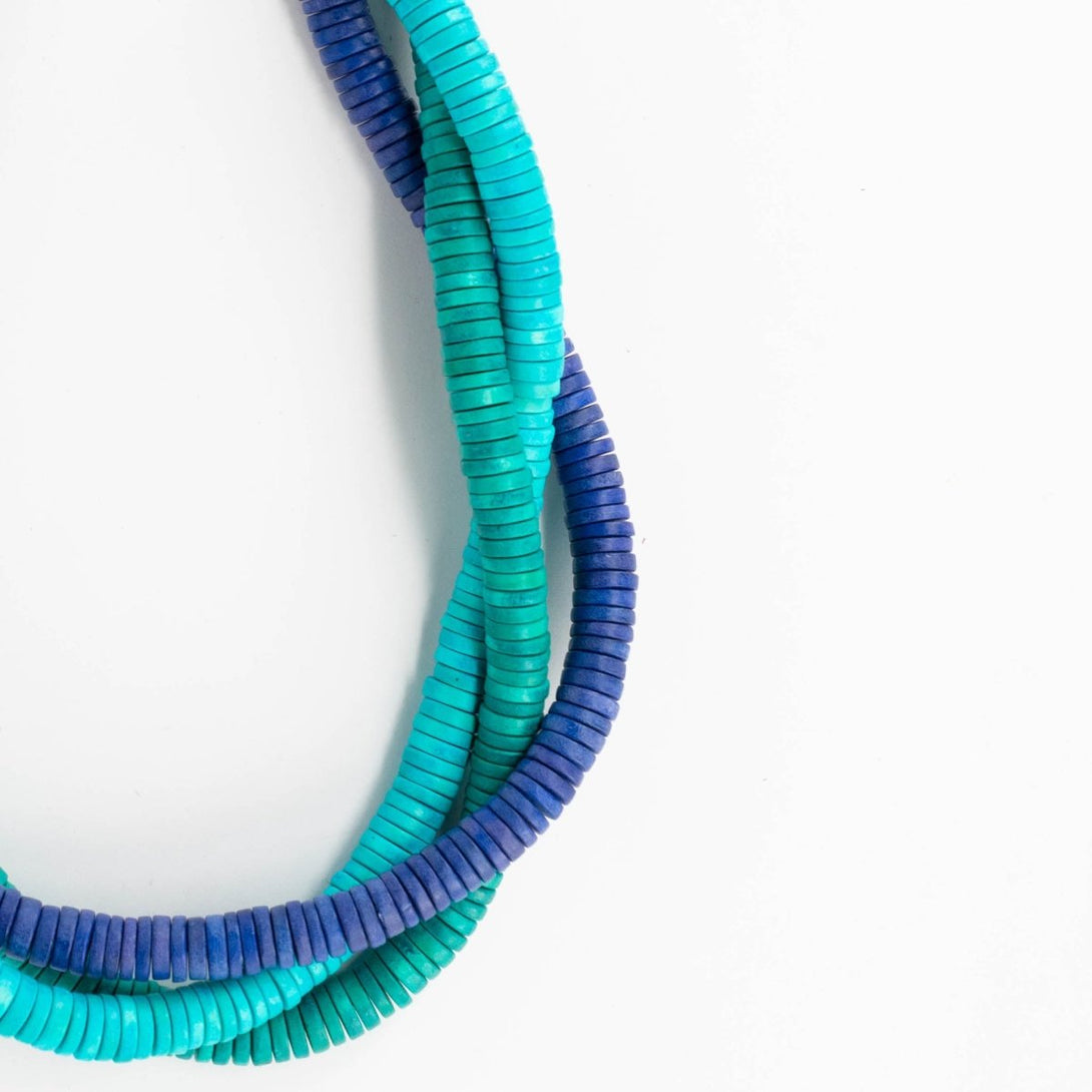 Collana legno Jupiter - blu - Bijondo