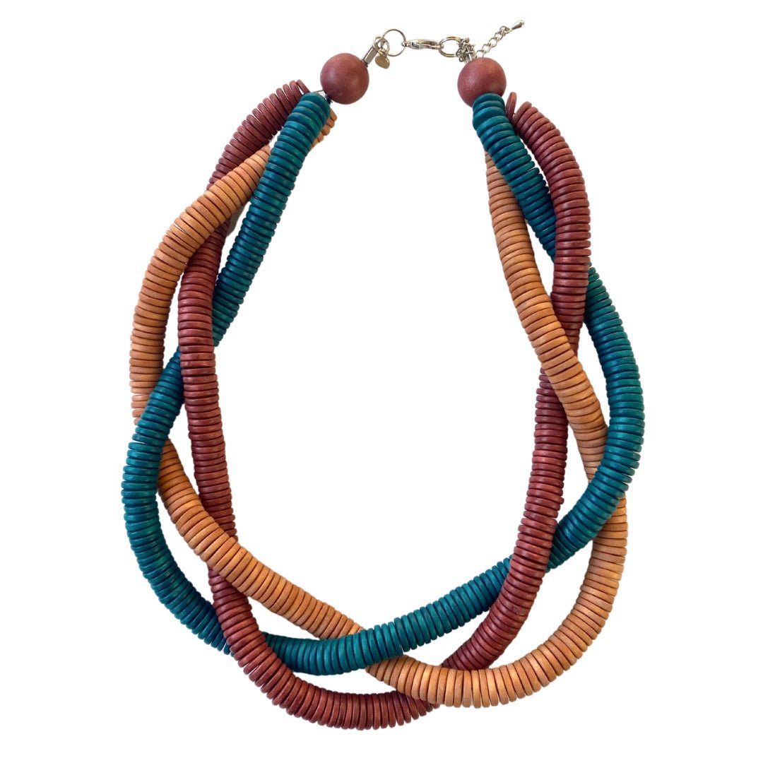 Collana legno Jupiter - bordeaux - Bijondo