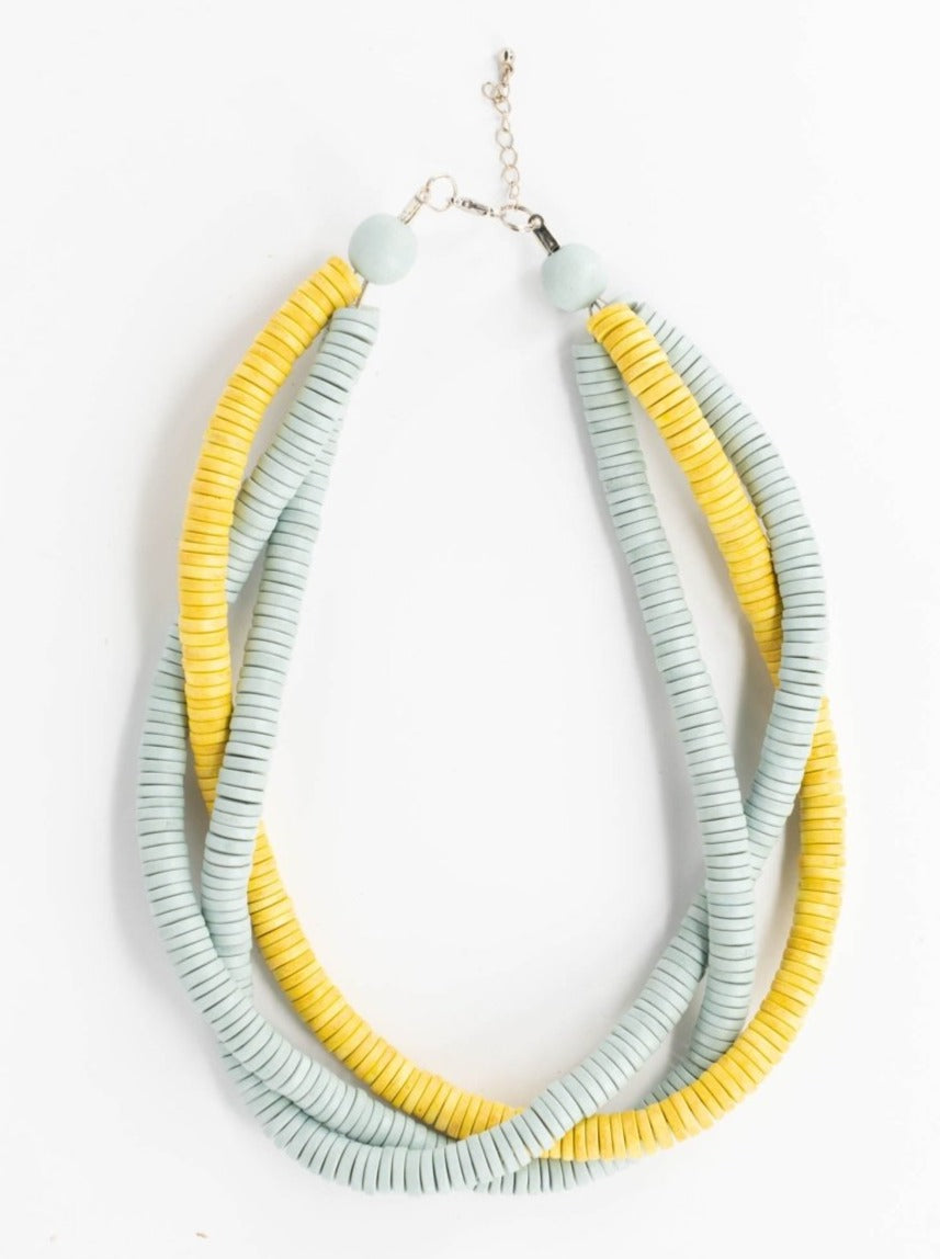 Collana legno Jupiter - giallo - Bijondo