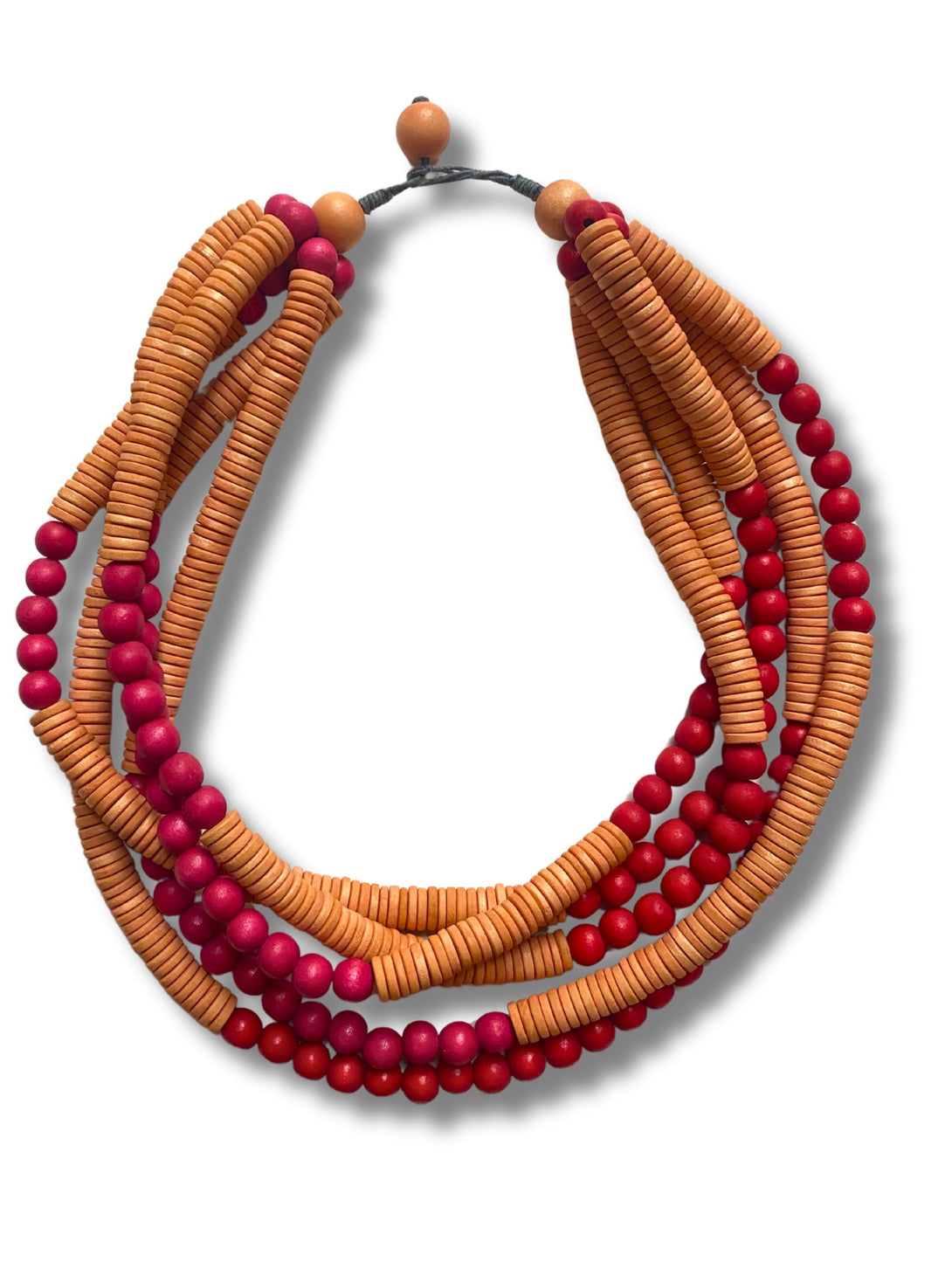 Collana legno Kazakistan-collana-Bijondo-fucsia-Bijondo