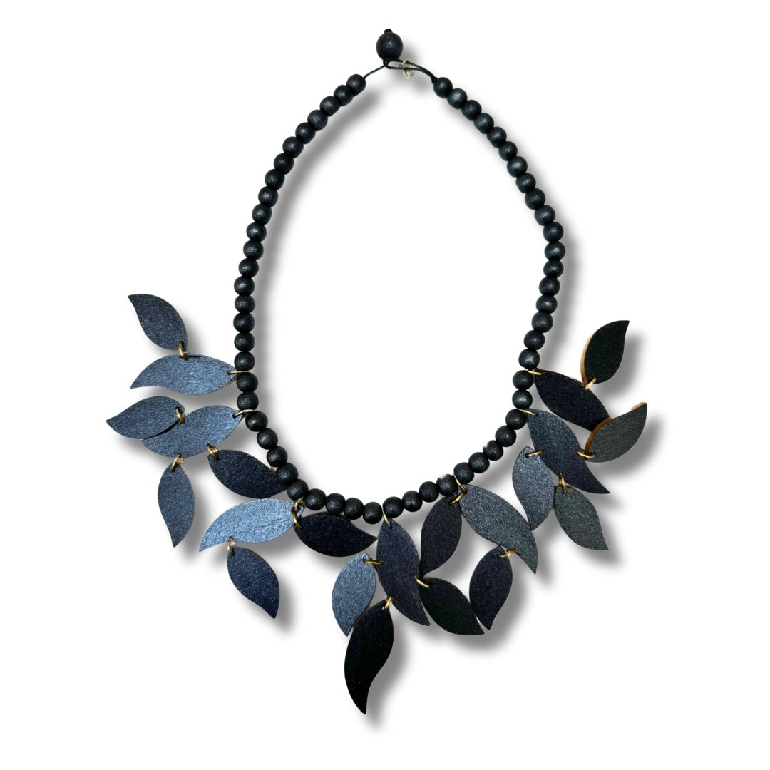 Collana legno Leaves metallic-collana-Bijondo-antracite-Bijondo