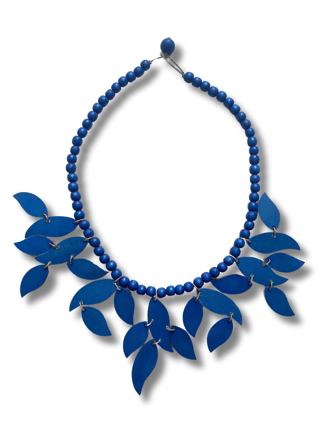 Collana legno Leaves metallic-collana-Bijondo-blu elettrico-Bijondo