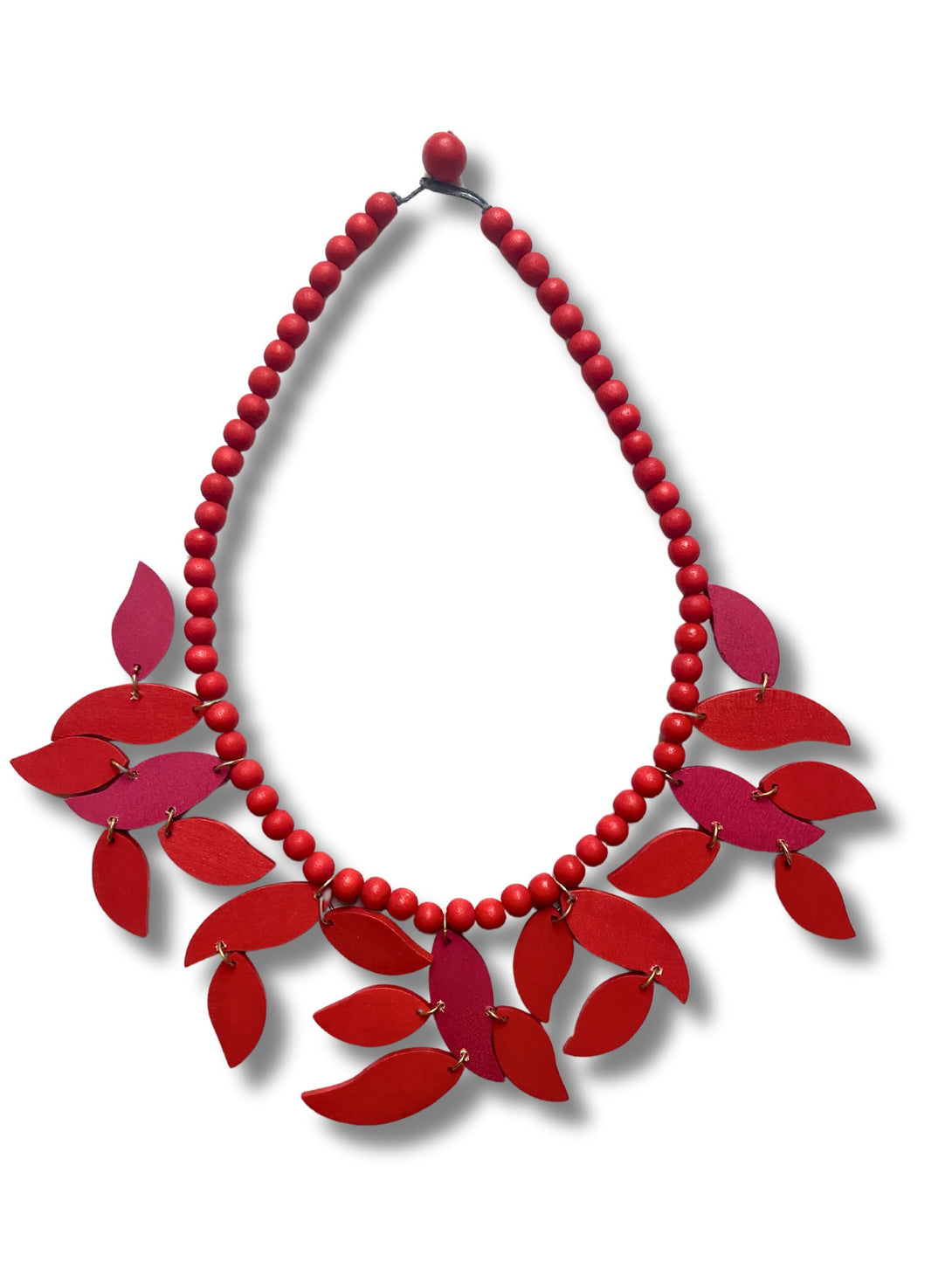 Collana legno Leaves metallic-collana-Bijondo-rosso-Bijondo