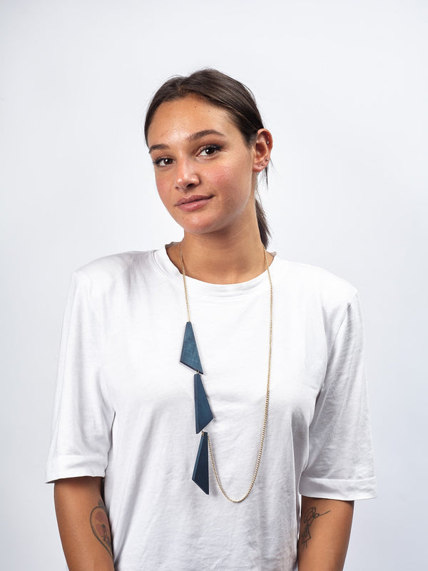 Collana legno Lomé-blu-Bijondo